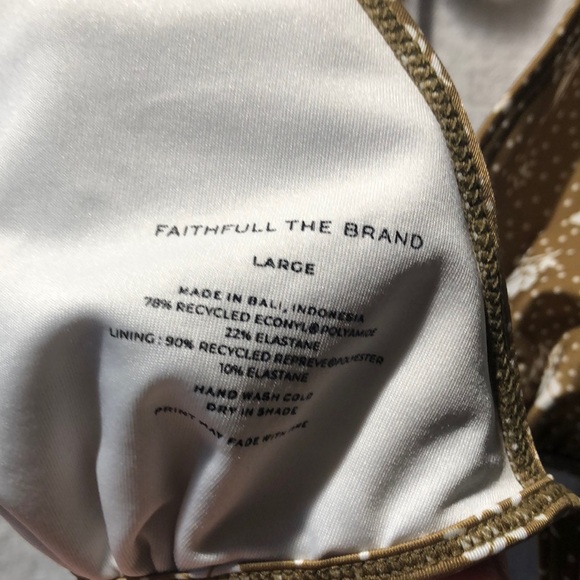 Faithfull the brand top only olive green floral string bikini top  size L - Picture 5 of 6